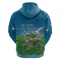 Micronesia Independence Day Zip Hoodie FSM Patriotic Pacific Island Nan Madol Ruins Seabird Tropical