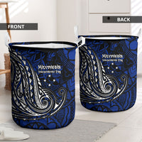 Micronesia Independence Day FSM Laundry Basket Tribal Tattoo Pattern Flag Seal Heritage TS04 - Polynesian Pride