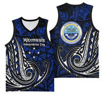 Micronesia Independence Day FSM Basketball Jersey Tribal Tattoo Pattern Flag Seal Heritage TS04 - Polynesian Pride