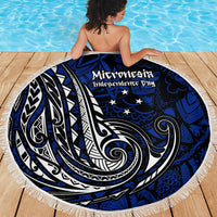 Micronesia Independence Day FSM Beach Blanket Tribal Tattoo Pattern Flag Seal Heritage