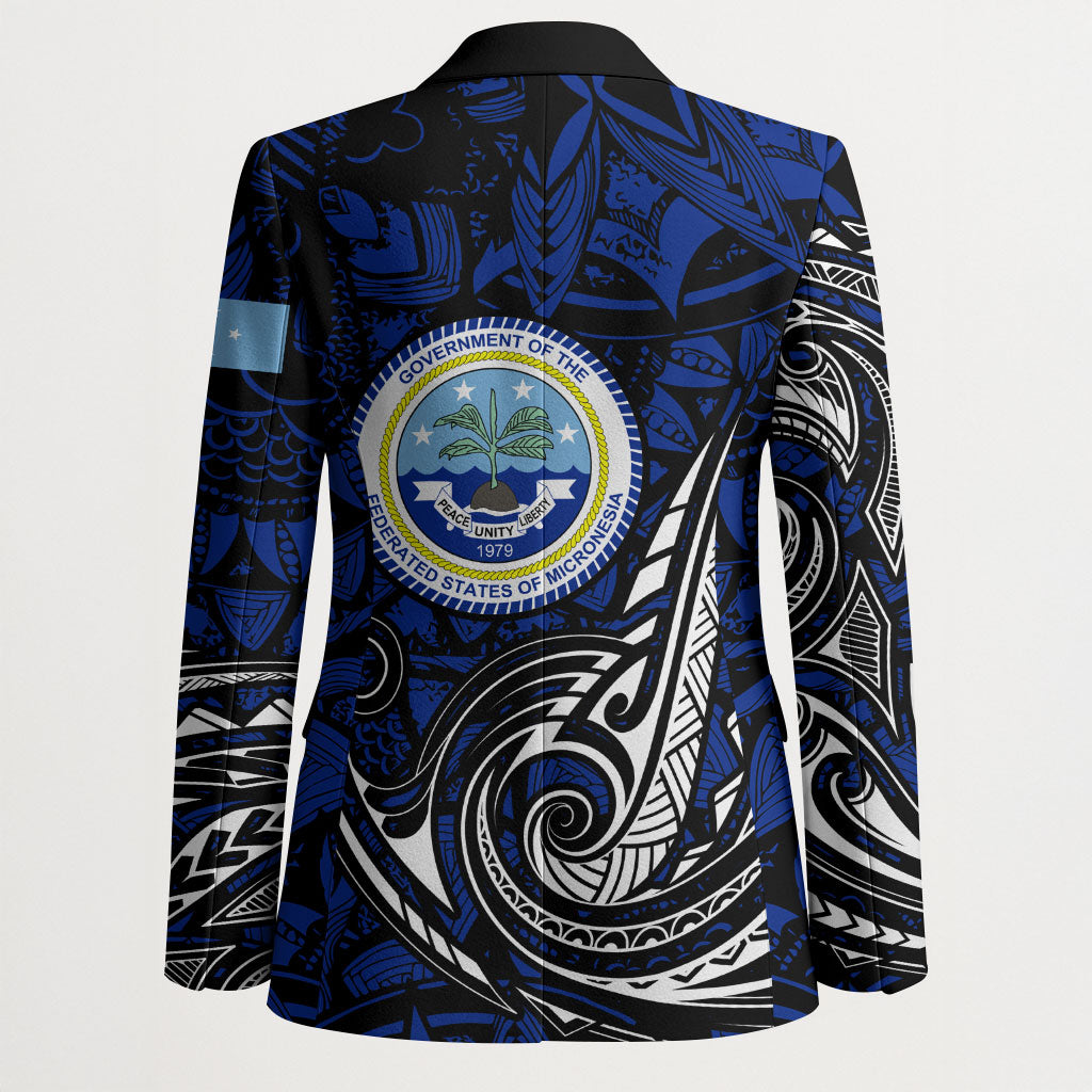 Micronesia Independence Day FSM Blazer Tribal Tattoo Pattern Flag Seal Heritage