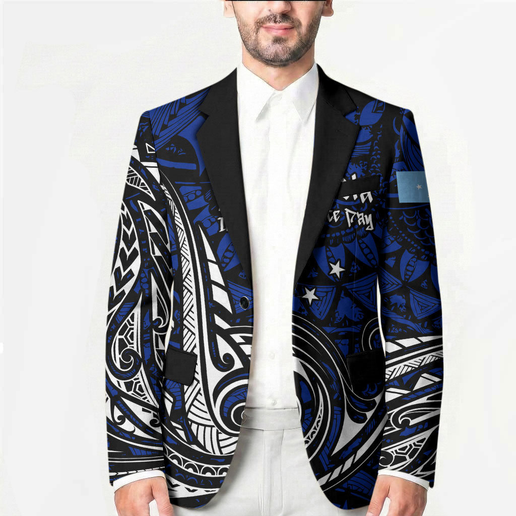 Micronesia Independence Day FSM Blazer Tribal Tattoo Pattern Flag Seal Heritage