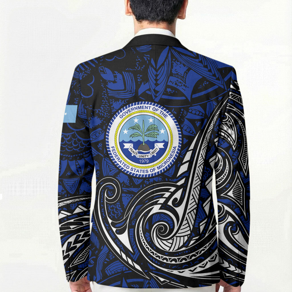 Micronesia Independence Day FSM Blazer Tribal Tattoo Pattern Flag Seal Heritage