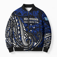 Micronesia Independence Day FSM Bomber Puffer Jacket Tribal Tattoo Pattern Flag Seal Heritage