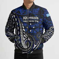 Micronesia Independence Day FSM Bomber Puffer Jacket Tribal Tattoo Pattern Flag Seal Heritage