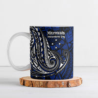 Micronesia Independence Day FSM Ceramic Mug Tribal Tattoo Pattern Flag Seal Heritage