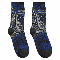 Micronesia Independence Day FSM Crew Socks Tribal Tattoo Pattern Flag Seal Heritage TS04 - Polynesian Pride