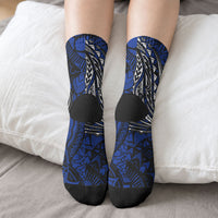Micronesia Independence Day FSM Crew Socks Tribal Tattoo Pattern Flag Seal Heritage TS04 - Polynesian Pride