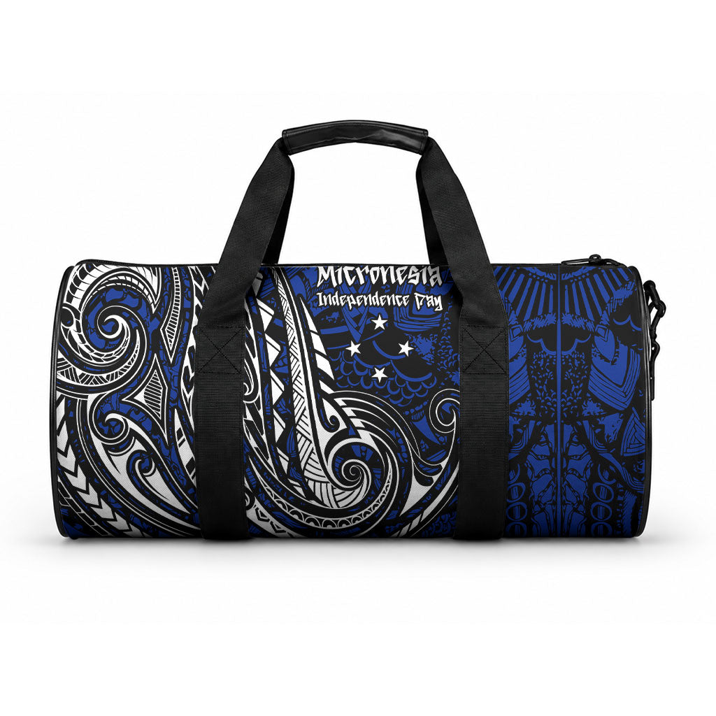 Micronesia Independence Day FSM Duffle Bag Tribal Tattoo Pattern Flag Seal Heritage