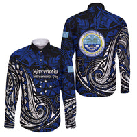 Micronesia Independence Day FSM Family Matching Summer Maxi Dress and Hawaiian Shirt Tribal Tattoo Pattern Flag Seal Heritage