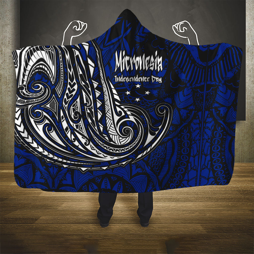Micronesia Independence Day FSM Hooded Blanket Tribal Tattoo Pattern Flag Seal Heritage TS04 - Polynesian Pride