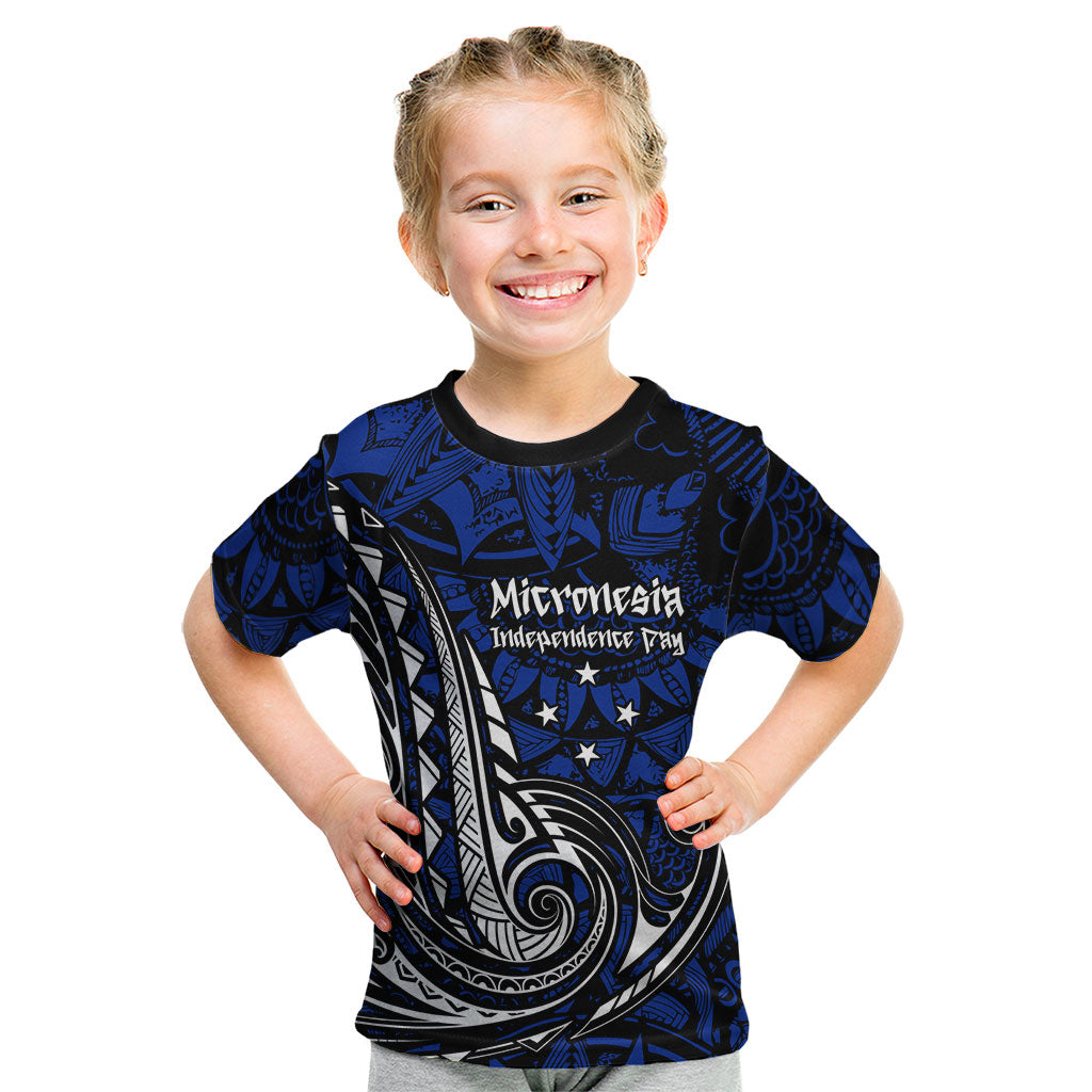 Micronesia Independence Day FSM Kid T Shirt Tribal Tattoo Pattern Flag Seal Heritage