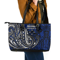Micronesia Independence Day FSM Leather Tote Bag Tribal Tattoo Pattern Flag Seal Heritage TS04 - Polynesian Pride