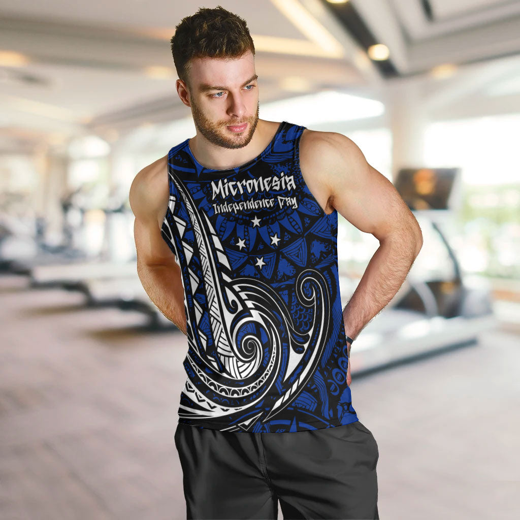 Micronesia Independence Day FSM Men Tank Top Tribal Tattoo Pattern Flag Seal Heritage