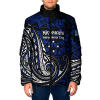 Micronesia Independence Day FSM Padded Jacket Tribal Tattoo Pattern Flag Seal Heritage