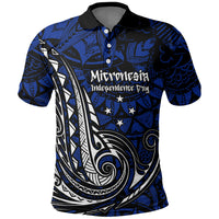 Micronesia Independence Day FSM Polo Shirt Tribal Tattoo Pattern Flag Seal Heritage