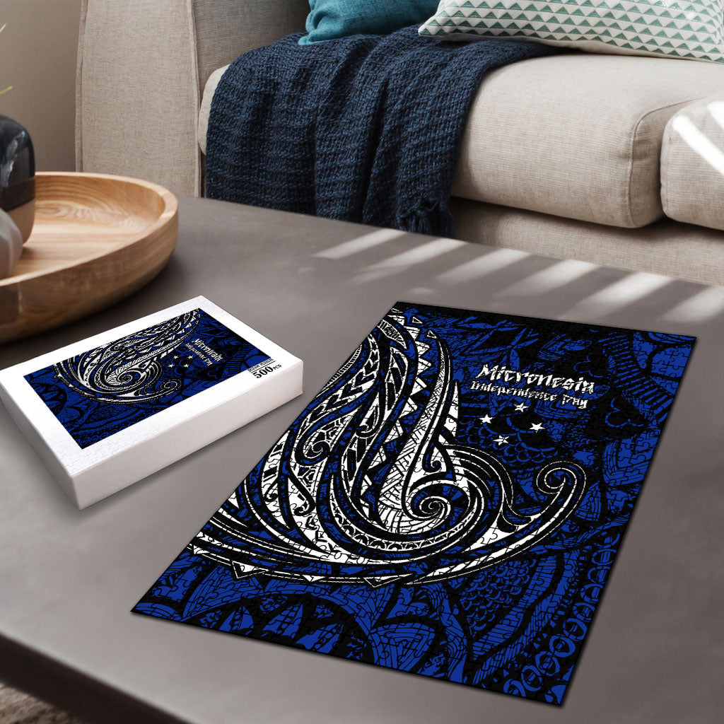 Micronesia Independence Day FSM Puzzle Tribal Tattoo Pattern Flag Seal Heritage