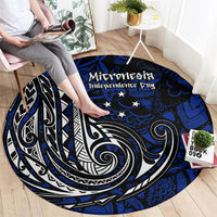 Micronesia Independence Day FSM Round Carpet Tribal Tattoo Pattern Flag Seal Heritage