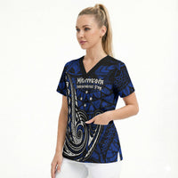 Micronesia Independence Day FSM Scrub Top Tribal Tattoo Pattern Flag Seal Heritage