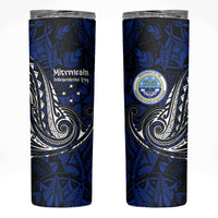 Micronesia Independence Day FSM Skinny Tumbler Tribal Tattoo Pattern Flag Seal Heritage