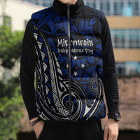 Micronesia Independence Day FSM Sleeveless Puffer Jacket Tribal Tattoo Pattern Flag Seal Heritage