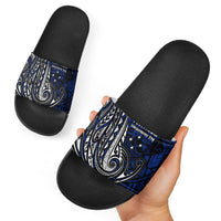 Micronesia Independence Day FSM Slide Sandals Tribal Tattoo Pattern Flag Seal Heritage