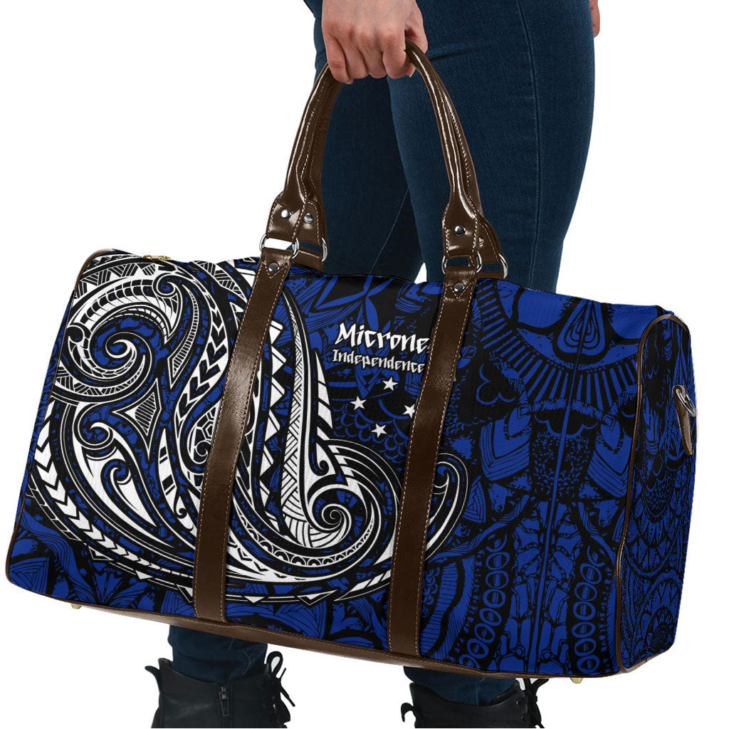 Micronesia Independence Day FSM Travel Bag Tribal Tattoo Pattern Flag Seal Heritage