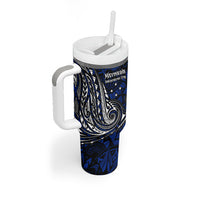 Micronesia Independence Day FSM Tumbler With Handle Tribal Tattoo Pattern Flag Seal Heritage