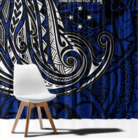 Micronesia Independence Day FSM Window Curtain Tribal Tattoo Pattern Flag Seal Heritage