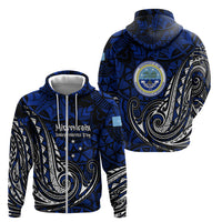 Micronesia Independence Day FSM Zip Hoodie Tribal Tattoo Pattern Flag Seal Heritage TS04 - Polynesian Pride