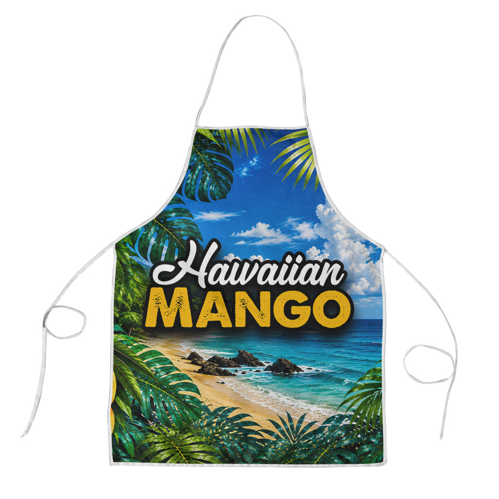 Hawaiian Mango Tropical Beach Apron Scenic Island Nature Exotic Fruit Graphic TS04 Blue Green - Polynesian Pride