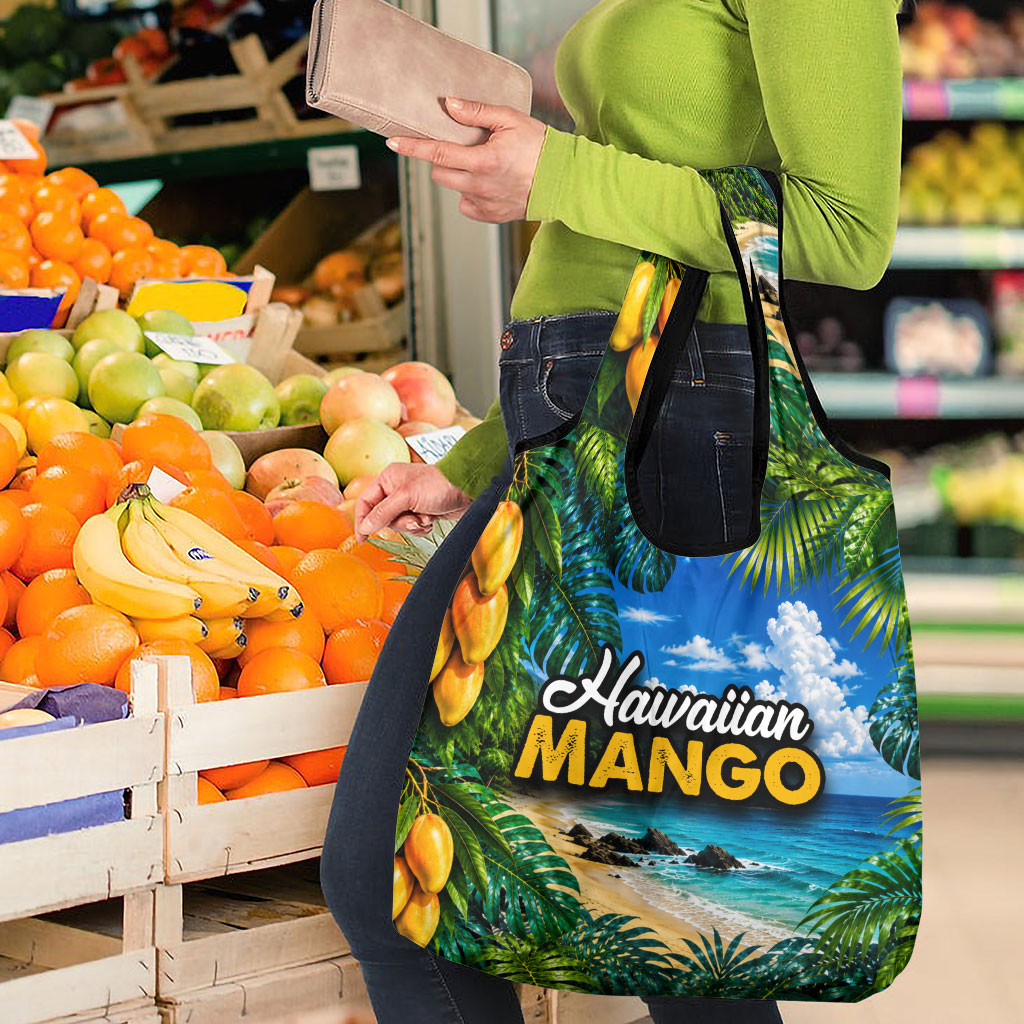 Hawaiian Mango Tropical Beach Grocery Bag Scenic Island Nature Exotic Fruit Graphic TS04 - Polynesian Pride