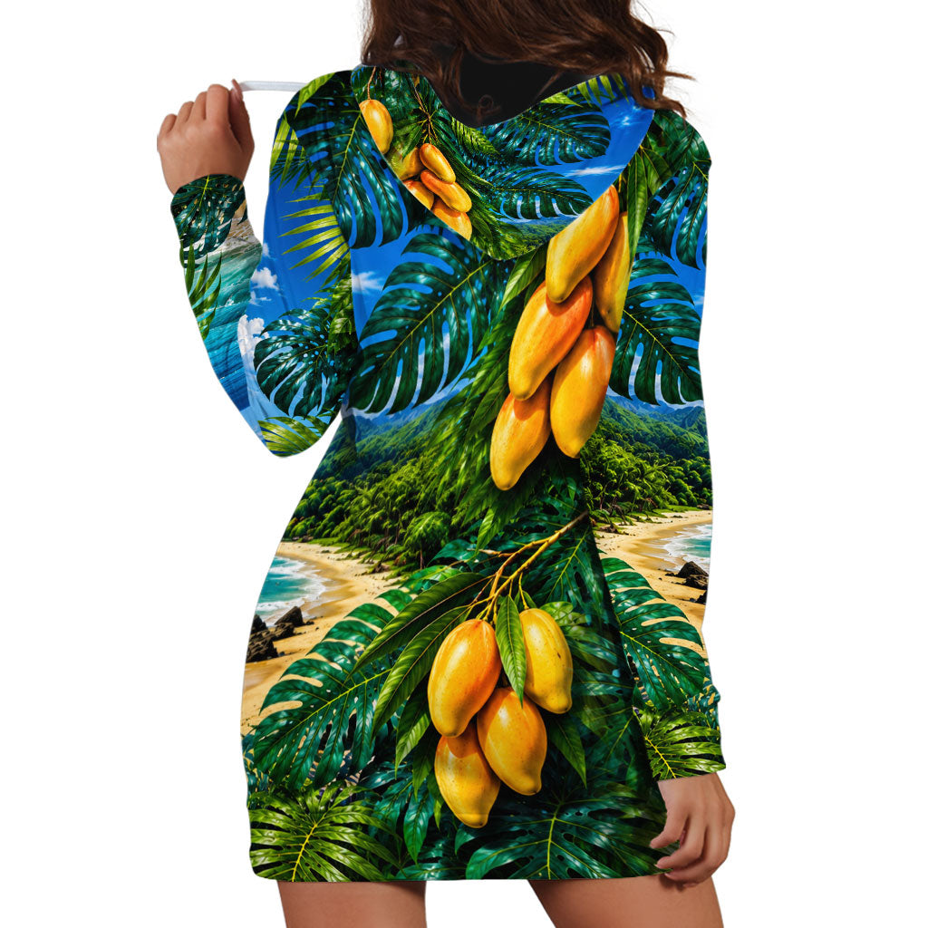 Hawaiian Mango Tropical Beach Hoodie Dress Scenic Island Nature Exotic Fruit Graphic TS04 - Polynesian Pride