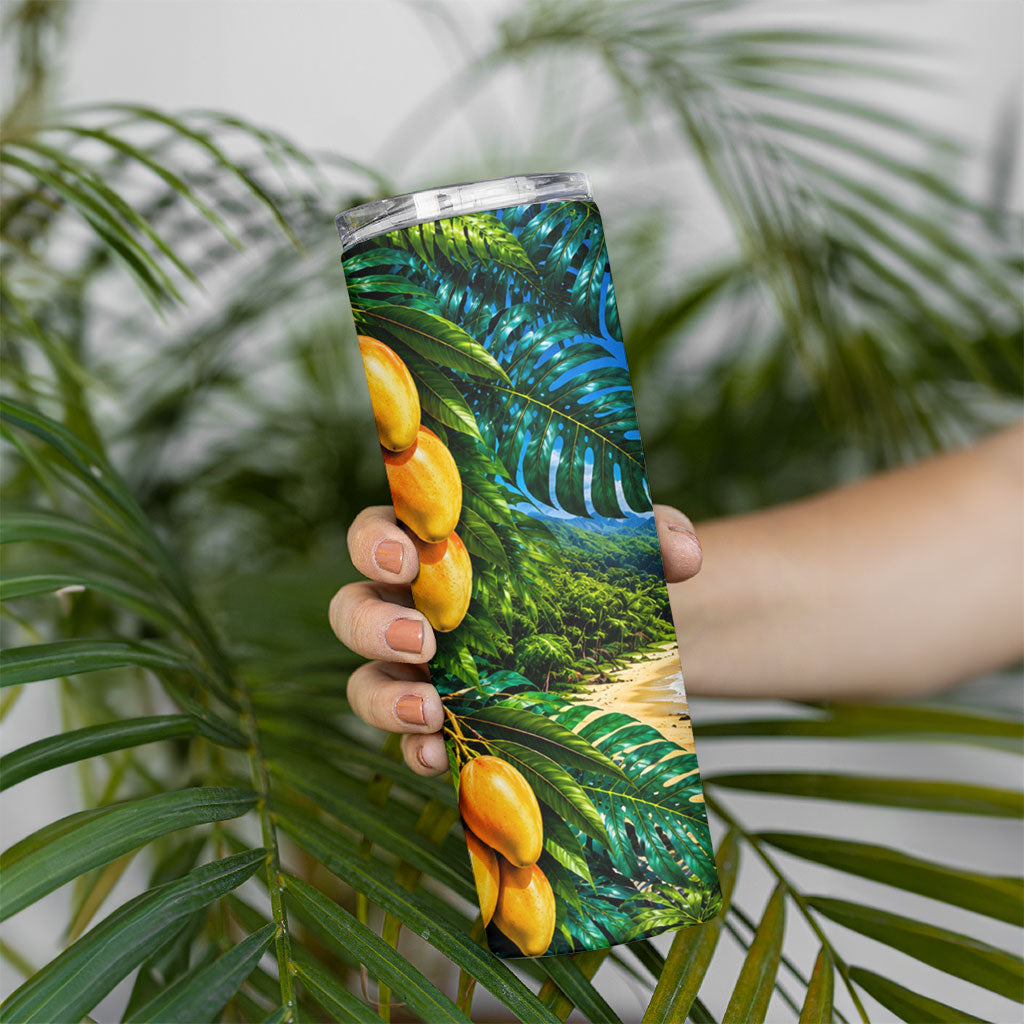 Hawaiian Mango Tropical Beach Skinny Tumbler Scenic Island Nature Exotic Fruit Graphic TS04 - Polynesian Pride