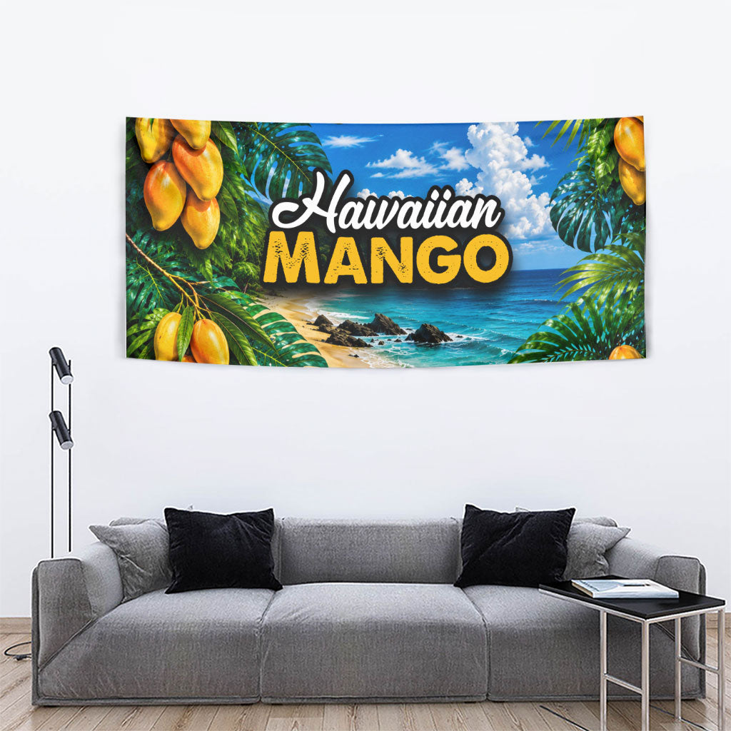 Hawaiian Mango Tropical Beach Tapestry Scenic Island Nature Exotic Fruit Graphic TS04 - Polynesian Pride
