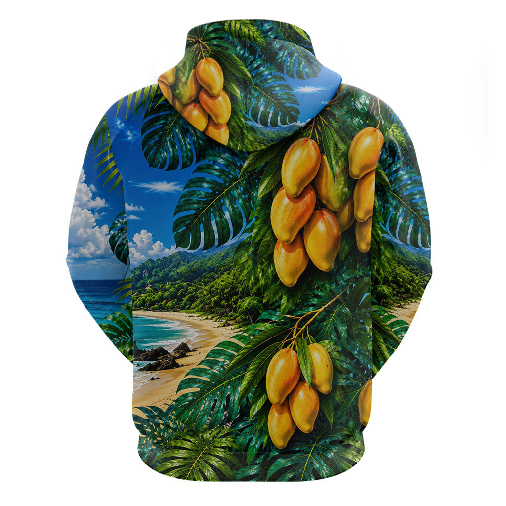 Hawaiian Mango Tropical Beach Zip Hoodie Scenic Island Nature Exotic Fruit Graphic TS04 - Polynesian Pride