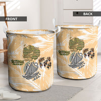 Rotuman Culture Island Pride Laundry Basket Traditional Polynesian Tribal Pattern With Island Map