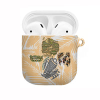 Rotuman Culture Island Pride AirPods Case Traditional Polynesian Tribal Pattern With Island Map TS04 Yellow Beige - Polynesian Pride