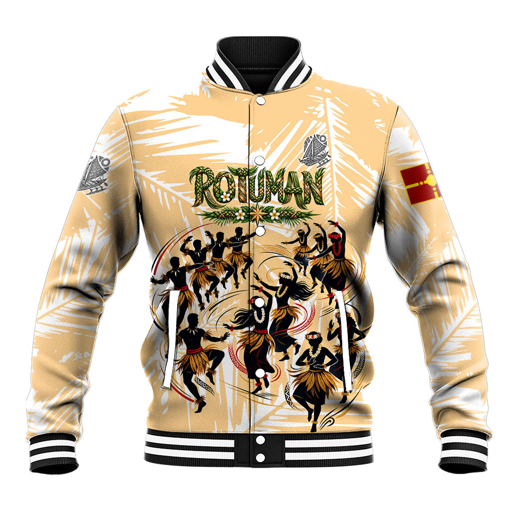 Rotuman Culture Island Pride Baseball Jacket Traditional Polynesian Tribal Pattern With Island Map TS04 Unisex Yellow Beige - Polynesian Pride