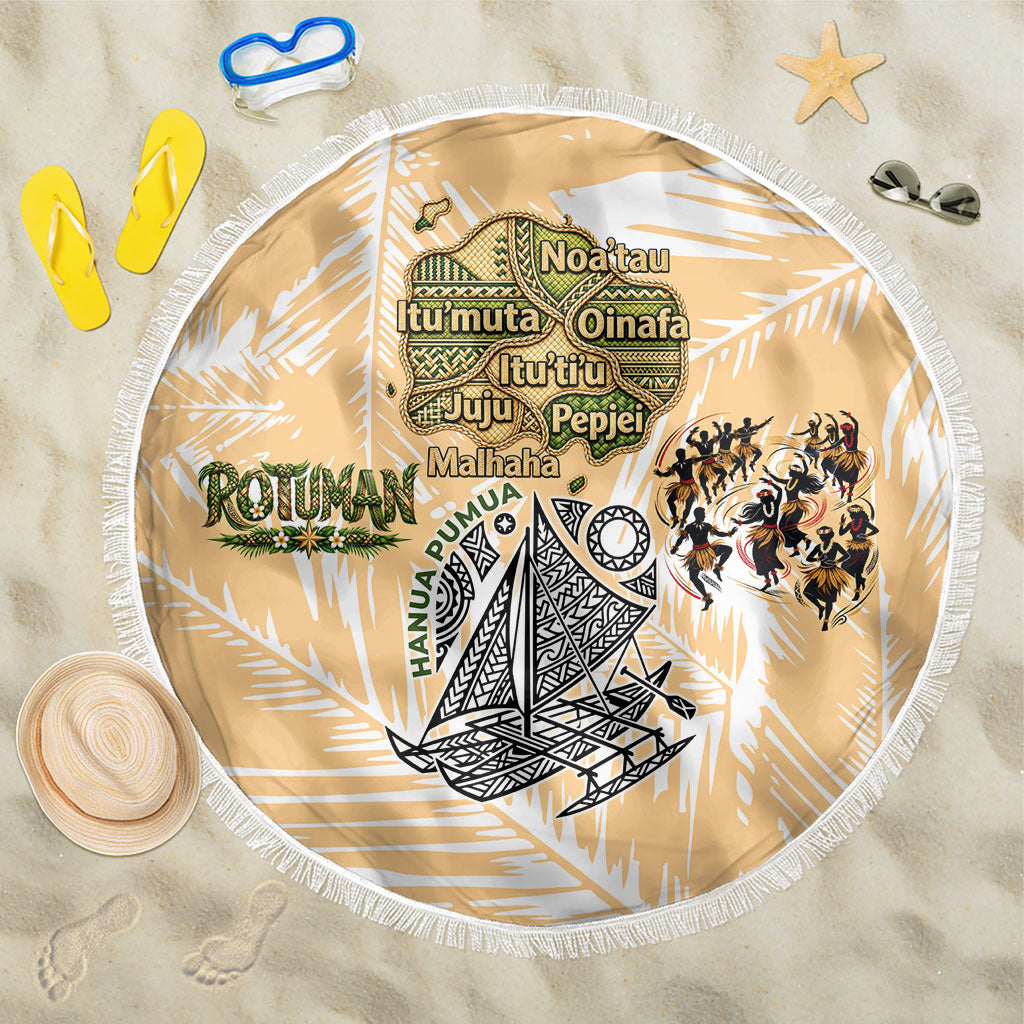 Rotuman Culture Island Pride Beach Blanket Traditional Polynesian Tribal Pattern With Island Map