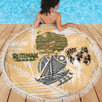 Rotuman Culture Island Pride Beach Blanket Traditional Polynesian Tribal Pattern With Island Map