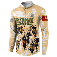 Rotuman Culture Island Pride Button Sweatshirt Traditional Polynesian Tribal Pattern With Island Map TS04 - Polynesian Pride