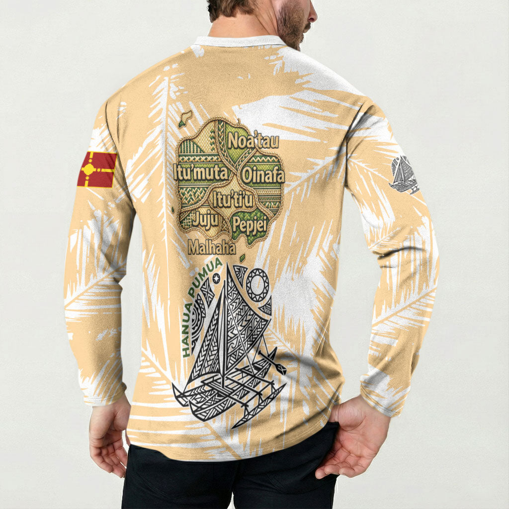 Rotuman Culture Island Pride Button Sweatshirt Traditional Polynesian Tribal Pattern With Island Map TS04 - Polynesian Pride