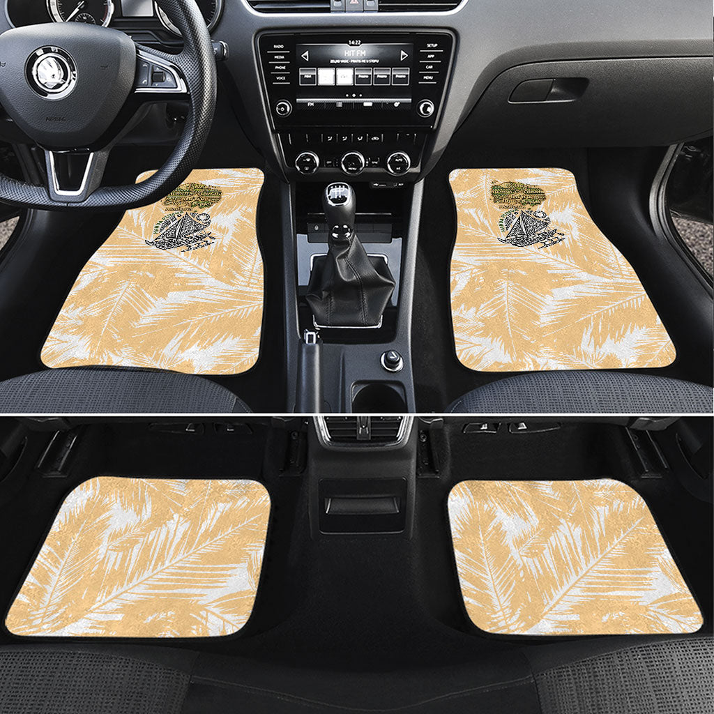 Rotuman Culture Island Pride Car Mats Traditional Polynesian Tribal Pattern With Island Map TS04 Set 4pcs Yellow Beige - Polynesian Pride