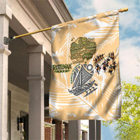 Rotuman Culture Island Pride Garden Flag Traditional Polynesian Tribal Pattern With Island Map TS04 House Flag Yellow Beige - Polynesian Pride