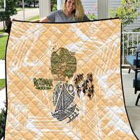 Rotuman Culture Island Pride Quilt Traditional Polynesian Tribal Pattern With Island Map TS04 Yellow Beige - Polynesian Pride