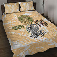 Rotuman Culture Island Pride Quilt Bed Set Traditional Polynesian Tribal Pattern With Island Map TS04 Yellow Beige - Polynesian Pride