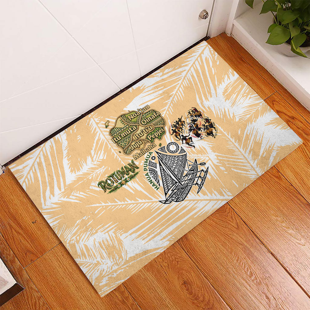 Rotuman Culture Island Pride Rubber Doormat Traditional Polynesian Tribal Pattern With Island Map TS04 - Polynesian Pride