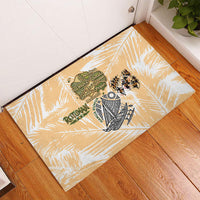 Rotuman Culture Island Pride Rubber Doormat Traditional Polynesian Tribal Pattern With Island Map TS04 - Polynesian Pride