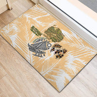 Rotuman Culture Island Pride Rubber Doormat Traditional Polynesian Tribal Pattern With Island Map TS04 - Polynesian Pride